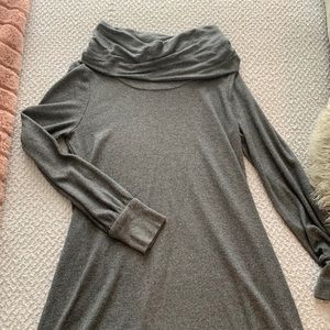 Cowled neck sweater dress